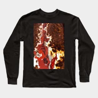 Rust, red, white, I Long Sleeve T-Shirt